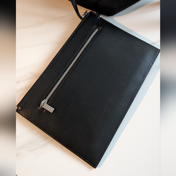 Brandon Blackwood Everyday Tote in Black Canvas with Leather details and pouch - Picture 5 of 6